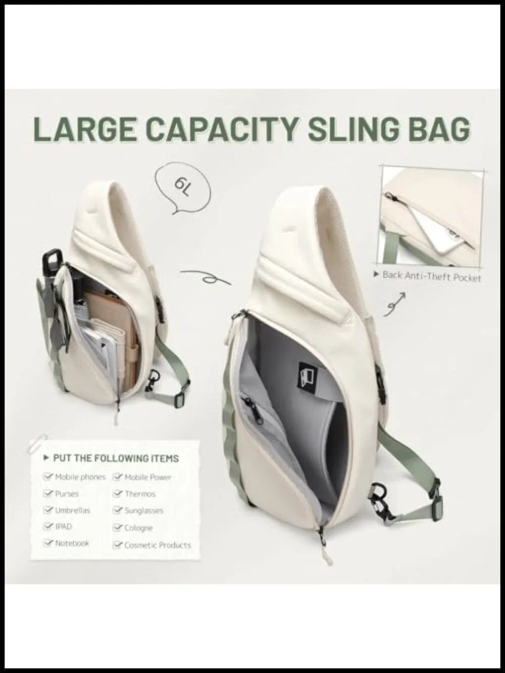 Sling Crossbody Bag Tactical Shoulder Daypack Anti-Theft Hiking Sport